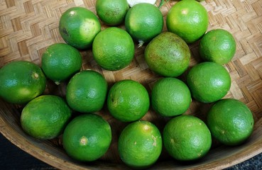 lime (Citrus aurantifolia) green color that is still fresh.
