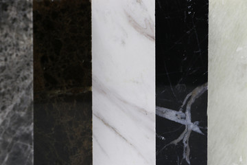 Close up group of stone marble on white background, stone material for interior designer, texture surface of marble
