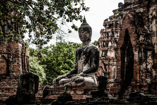 Buddha images in Wat Mahathat, Phra Nakhon Si Ayutthaya Province, Thailand