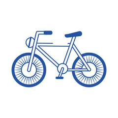 bicycle vehicle transport recreational blue line style icon