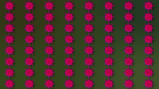 Group of Novel Coronavirus covid-19  cells replicating illustration