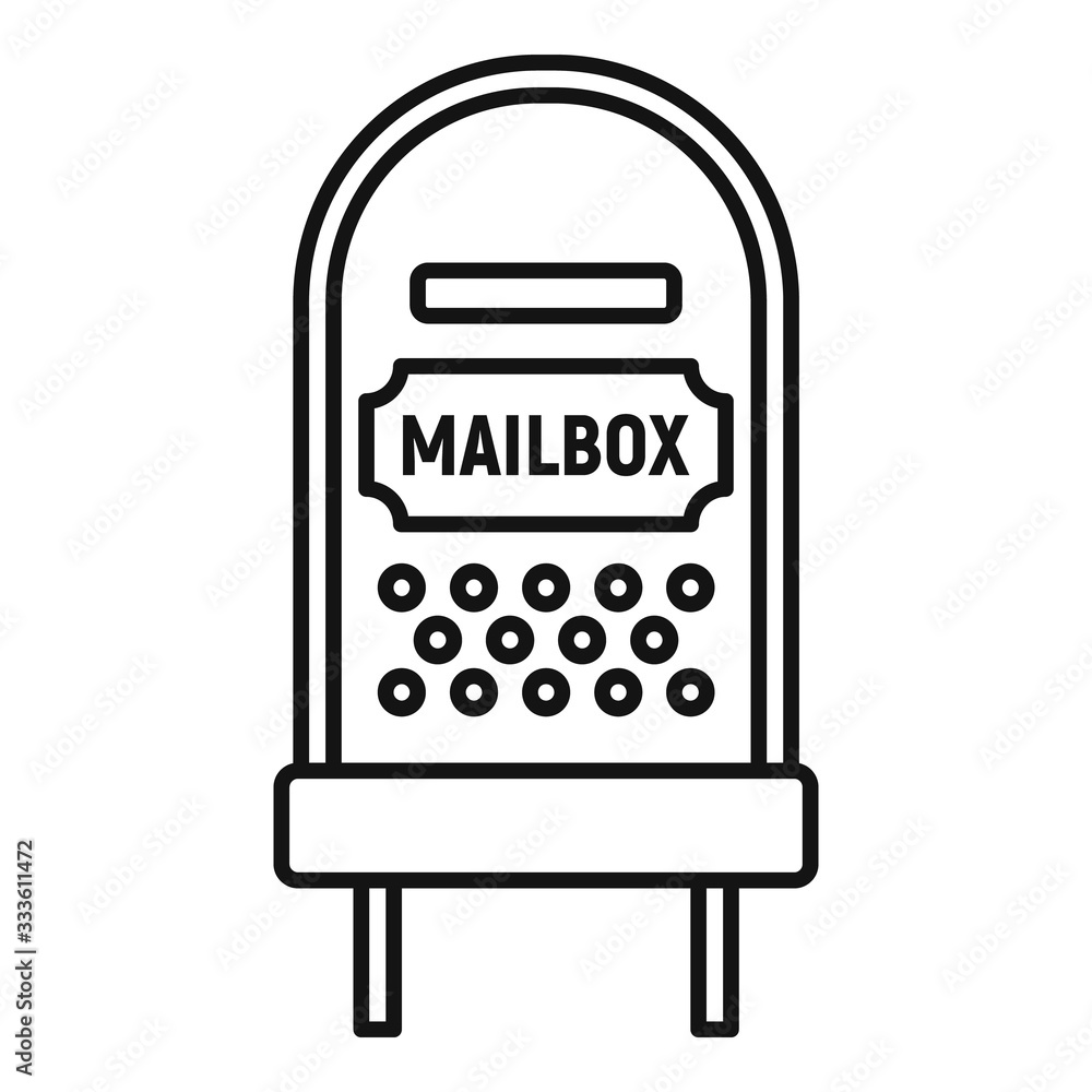 Poster old mailbox icon. outline old mailbox vector icon for web design isolated on white background