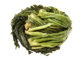 salted vegetable  on white background