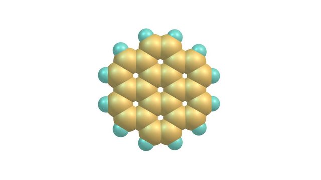 Coronene molecule rotating video full HD
