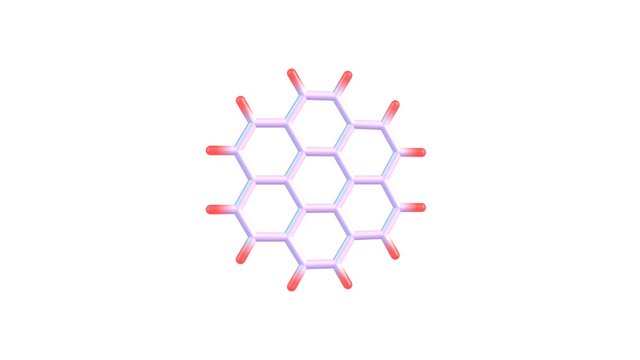 Coronene molecule rotating video full HD