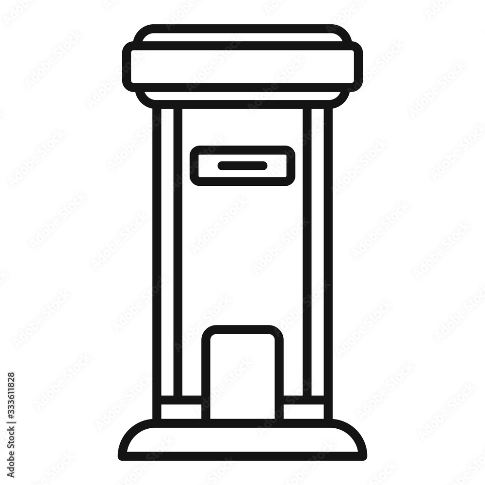 Poster mailbox container icon. outline mailbox container vector icon for web design isolated on white backg