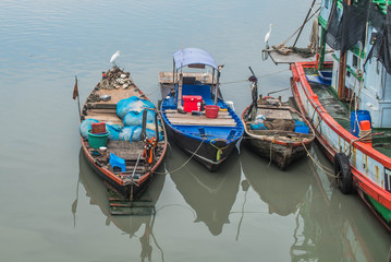 Fototapeta na wymiar Folk fishing port in the eastern region of Thailand