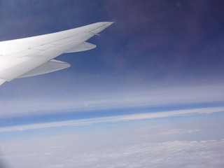 Cloud with airplane from the sky