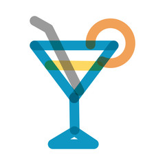 tropical cocktail cup multiply line style icon
