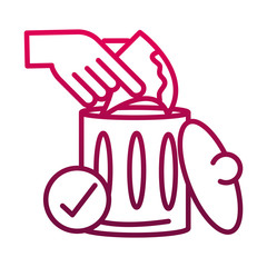 throw away the cleaning papers, prevent spread of covid19 gradient icon