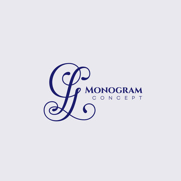 Calligraphic monogram GL