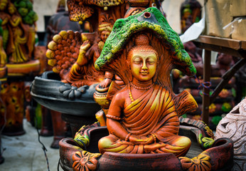 selective focused view of Indian gods and goddess
