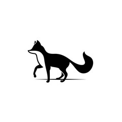 Silhouette Fox or wolf logo design template.-vector illustrations