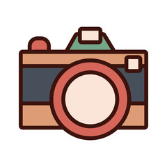 photographic camera line and fill style icon