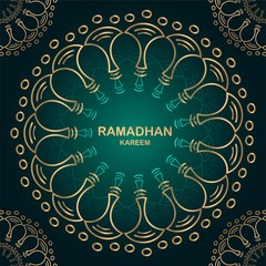 Ramadan Kareem or Mubarak, Ramadan Kareem beautiful greeting card with a mandala, template for menu, invitation, poster, banner, card for the celebration of the Muslim community festival