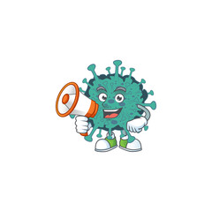 A picture of critical coronavirus with a megaphone