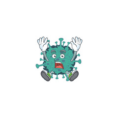A stunning critical coronavirus cartoon character with happy face