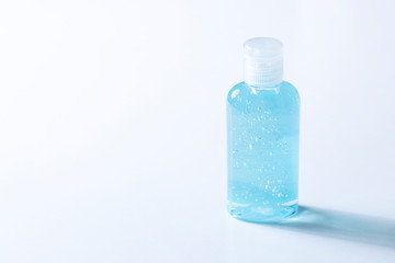 Fototapeta na wymiar alcohol gel hand sanitizer anti virus bacteria covid-19 on white background