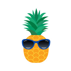 pineapple with glasses. vector illustration.