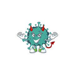 Cartoon picture of critical coronavirus in devil cartoon character design