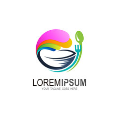 restaurant logo with simple, Spoon and fork logo, Cutlery icon