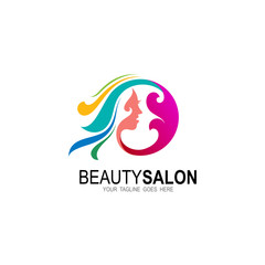 Salon logo with beautiful design illustration, Woman, cosmetic logo