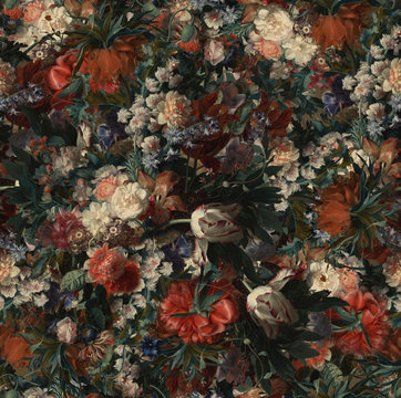 Classic wallpaper style of various flowers © haitham