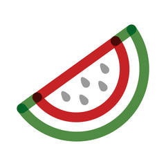 watermelon half fruit multiply line style icon