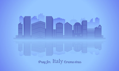 Fototapeta premium Downtown background of building tall infected with virus corona 19.