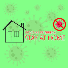 Stay at home, safe to avoid the spread of the COVID-19 Coronavirus. Vector illustration.