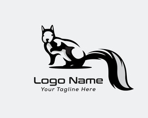 stand squirrel look front logo design inspiration