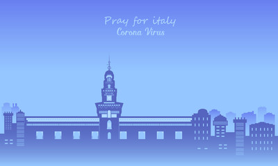 Obraz premium Downtown background of building tall infected with virus corona 19.