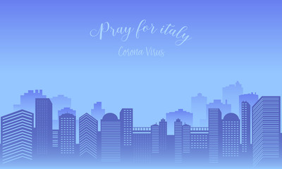 Fototapeta premium Downtown background of building tall infected with virus corona 19.