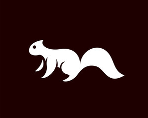 unique stand squirrel at black background logo design inspiration