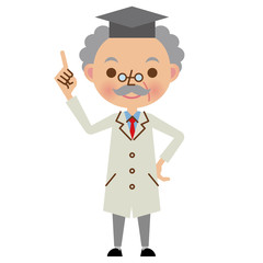 指差しをする博士・学者