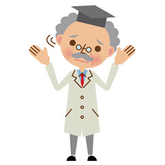 困った表情の博士・学者