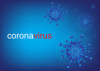 Corona virus or COVID-2019 disease on blue background vector