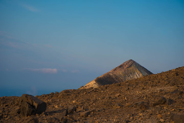 North crater active volcano in Vulcano island Italy