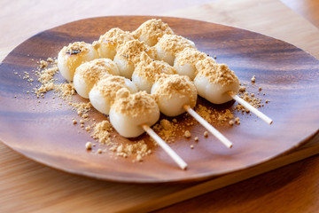 Dango with soybean flour