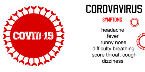 Coronavirus symptoms banner (COVID-19)