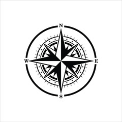 Compass. Compass icon vector. compass logo. which is isolated in white.