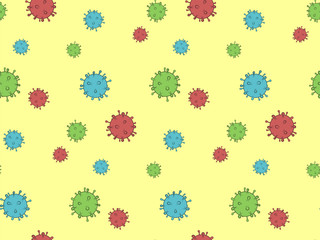 Virus seamless pattern. Healthcare and medical background concept. Bio infection vector illustration.