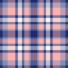 Pixel background vector design. Modern seamless pattern plaid. Square texture fabric. Tartan scottish textile. Beauty color madras ornament.