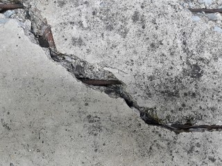 Gray cement background There are signs of separation Has been used for many years
