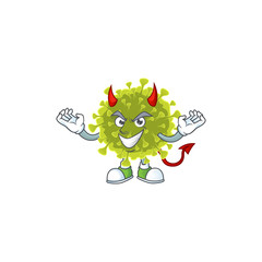 Cartoon picture of global coronavirus outbreak in devil cartoon character design