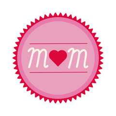mother day seal stamp flat style icon