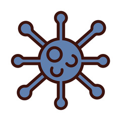 Obraz premium covid19 virus particle line and fill style