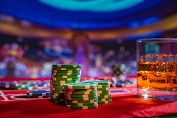 Naklejka na ściany i meble Roulette table at the casino
