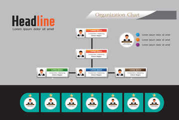 Organization Chart Infographics, Timeline vector infographic, business concept