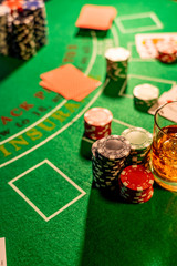 Casino Black Jack table